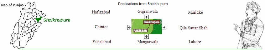 Destinations from Sheikhupura